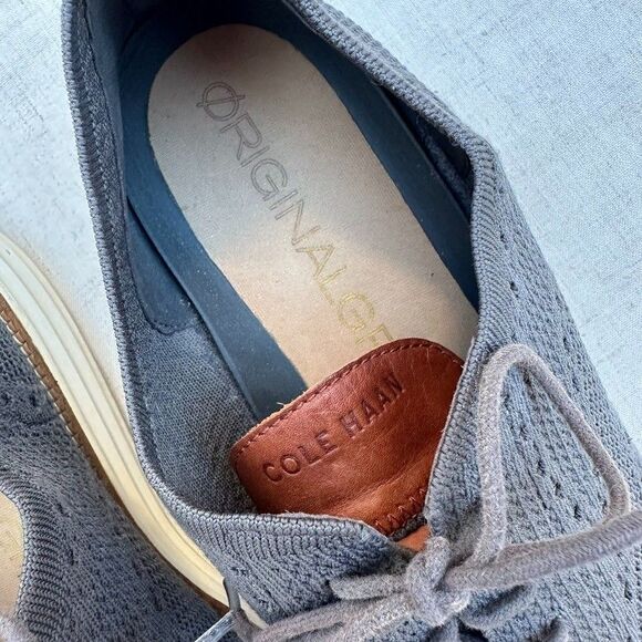 Cole Haan OriginalGrand Wingtip Knit Oxford Men's 15 Gray C27961 Casual Shoes - Picture 5 of 11